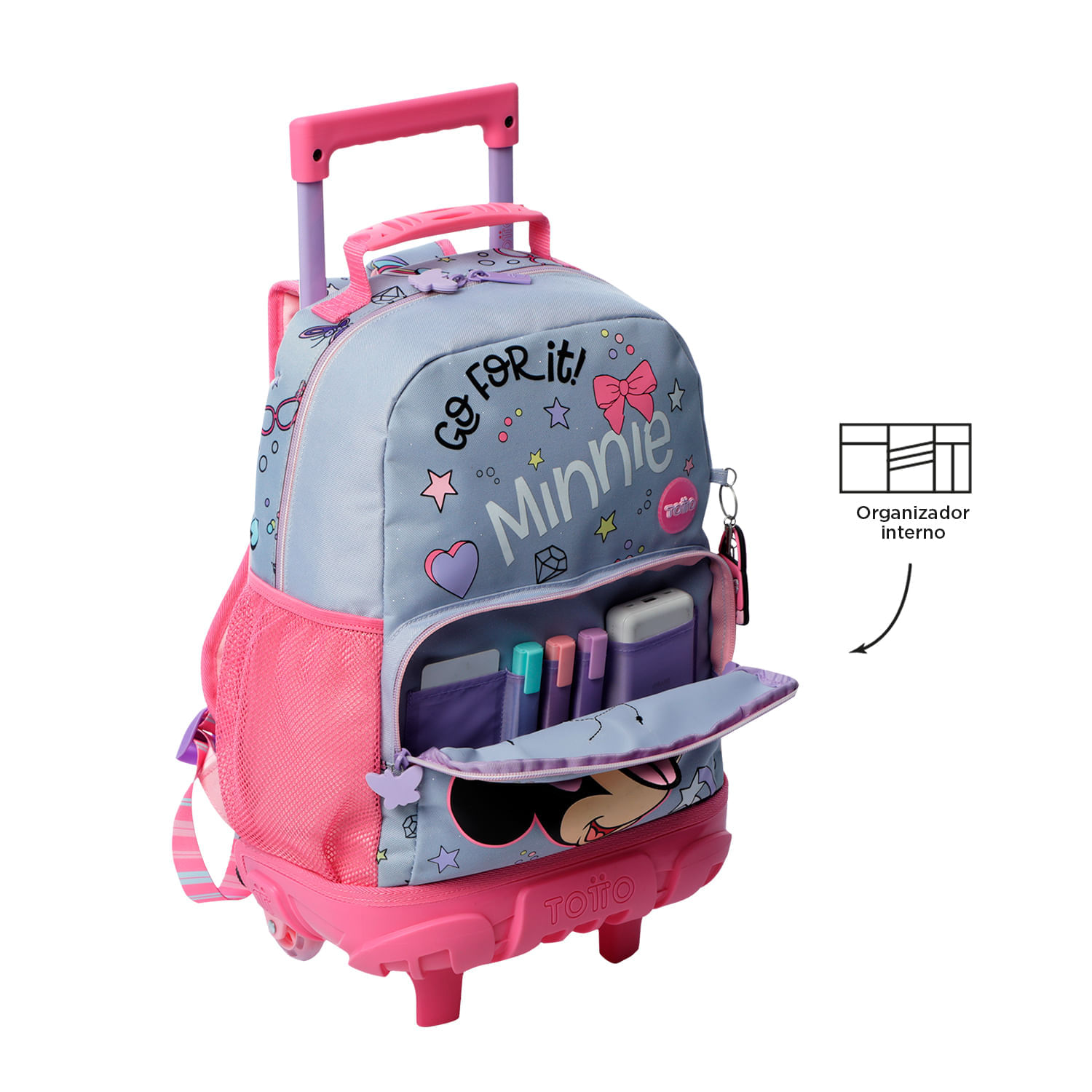Mickey Mouse Morrales Con Ruedas Para NiÃ±os Minnie Mouse Maletas